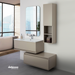 MOBILE BAGNO "PASTELLO" 90 CM SOSPESO SFALSATO COLORE TORTORA freeshipping - Dabicasa