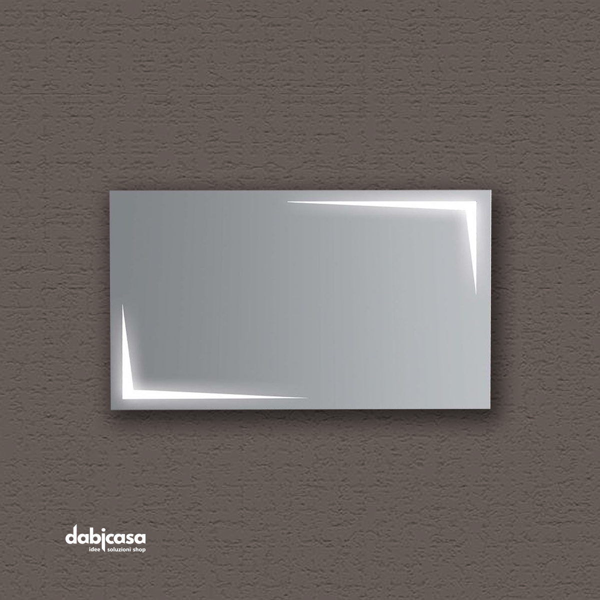 Specchio Linea "Zeus" Retroilluminato Con Decori LED 80x60 cm Reversibile freeshipping - Dabicasa