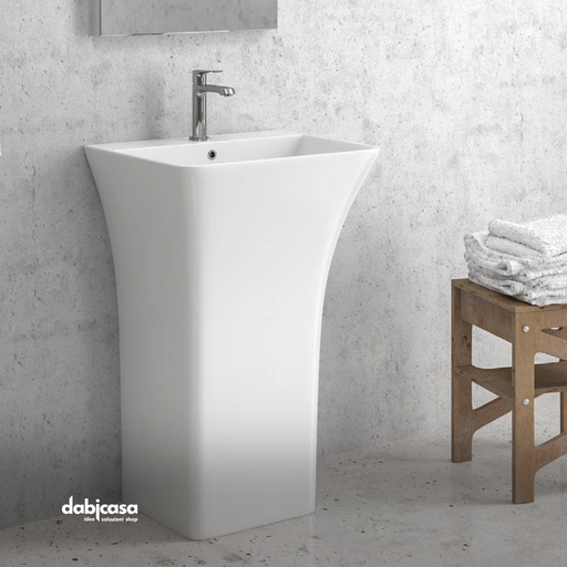 Lavabo in Ceramica linea "Alba" Freestanding Colore Bianco Lucido freeshipping - Dabicasa