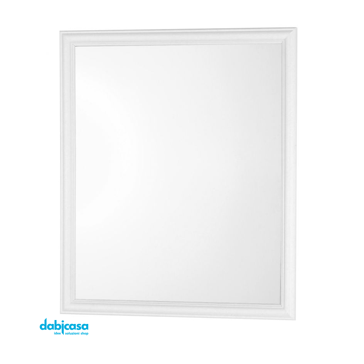 Specchio "Linea White" Con Cornice Colore Bianco in ABS 50x60cm freeshipping - Dabicasa